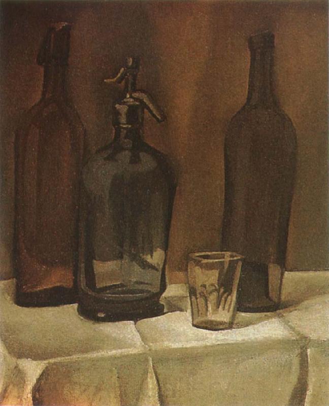 Juan Gris Siphon and winebottle Norge oil painting art